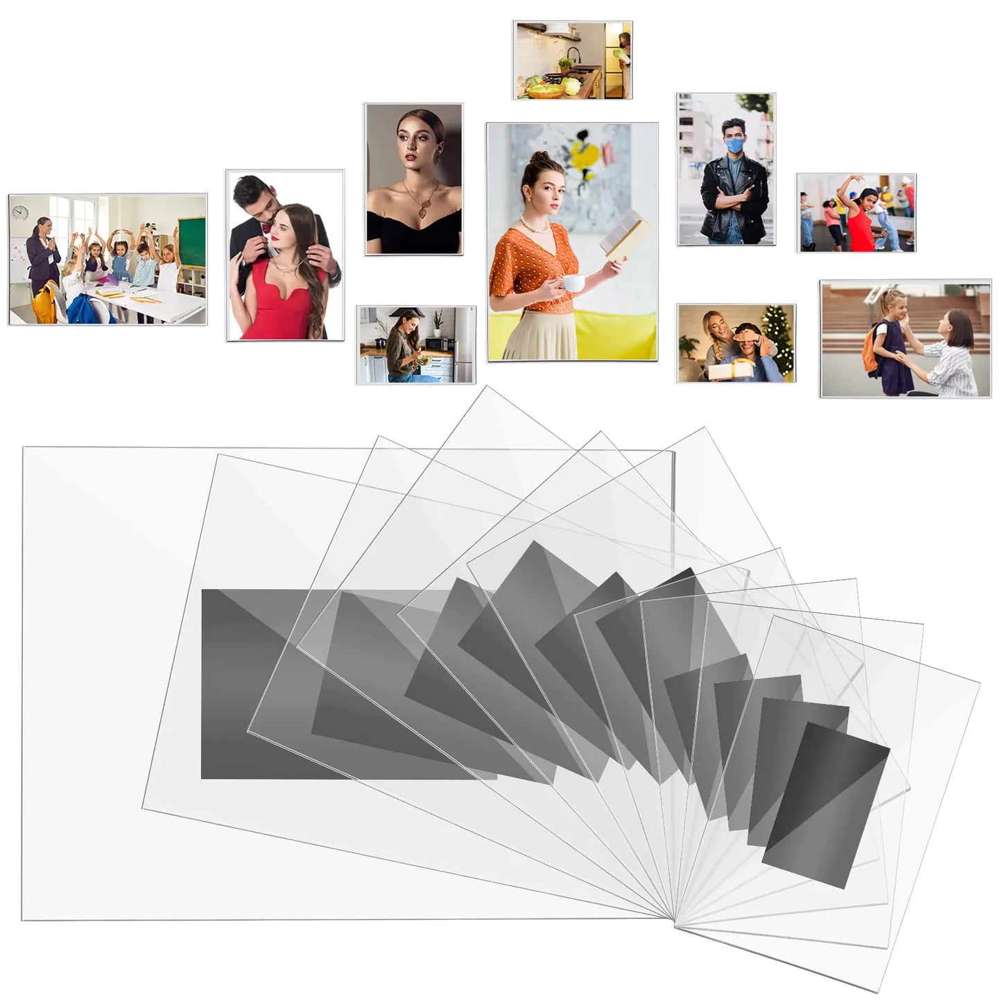 ClearView 10-Piece Acrylic Magnetic Photo Frames Set